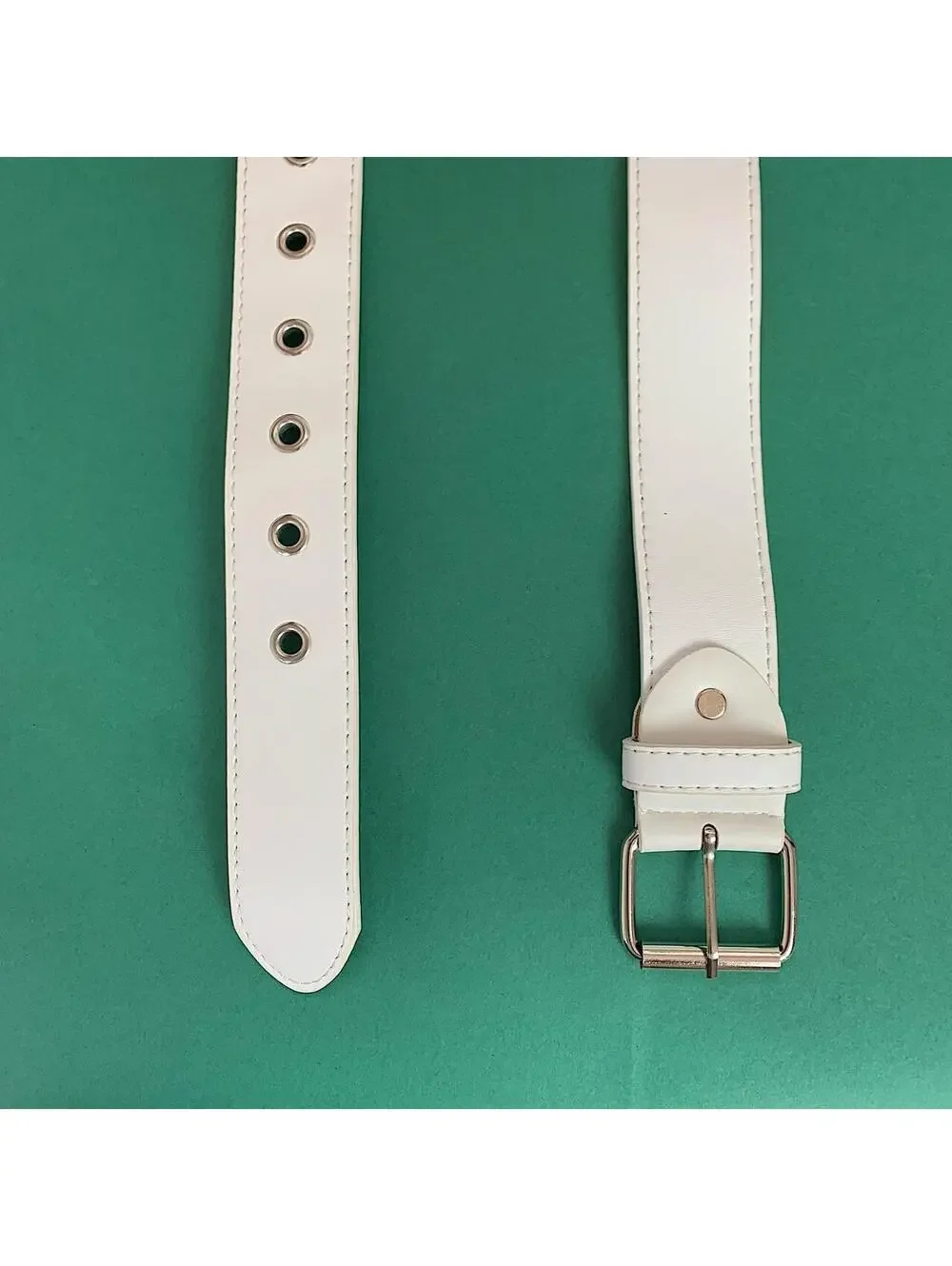 Y2k Cyber White Bullet Belt studded vintage style. Cool grunge/punk look